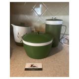 Vintage green serving ware