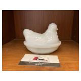 Milk Glass Hen on a Nest