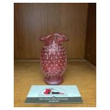Fenton Hobnail Cranberry Vase