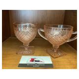 Pink Depression Cream and Sugar dishes