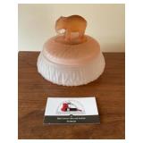 Pink satin elephant powder jar