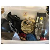 Tote of Purses and curling Iron