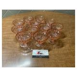 Pink depression glass goblets