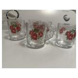 Vintage poinsettias mugs