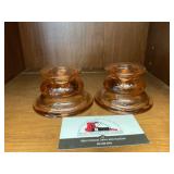 Pink Depression Candlestick Holders