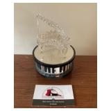 Blown glass piano music box