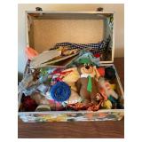 Vintage toys, doll clothes, vintage case