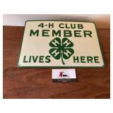 Metal 4H club member sign