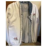 Size Large Denim shirt and cross stitch  sweater
