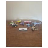 Metal airplane and helicopters