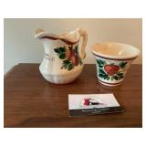 Vintage strawberry Creamer and dish