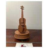 Wood Violin Music Box.  Works
