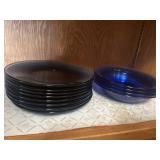 Blue plates and bowls