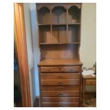 Wooden bookcase with drawers