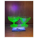 Uranium Glass Sundae Dishes
