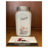 Milk Glass Westie Dog Pepper Shaker