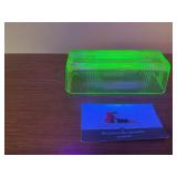Uranium glass butter dish