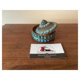 Metal and turquoise tin