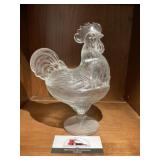 Glass Rooster Dish