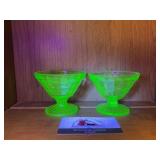 Uranium Glass Sundae Dishes