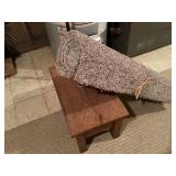 Wood stool and carpet