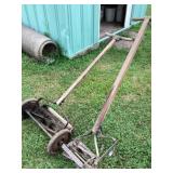 Push cultivator and reel mower