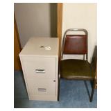 File cabinet and chair