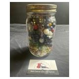 Glass jar of marbles