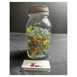 Glass ball jar of marbles