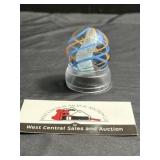 German Handmade Latticino Swirl 1 3/8 marble