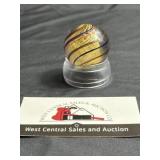 German Handmade yellow net latticino swirl marble