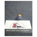 Akro corkscrew blue and yellow swirl marble