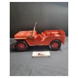 Marx red willys jeep - metal