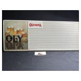 Plastic Olympia Beer signage