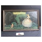 Art deco framed Loves Cupid art