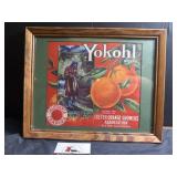 Framed Yokohl oranges advertising