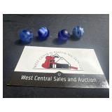 Blue slag marbles