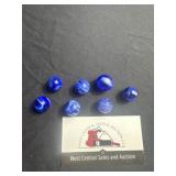 Blue slag marbles