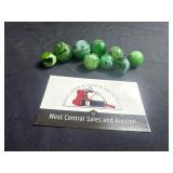 Green slag marbles