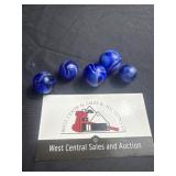 Blue slag marbles