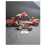 Plastic hauler and metal tractor