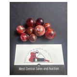 Peltier red slag marbles