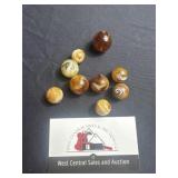 Brown slag marbles