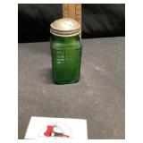 Vintage green glass shaker