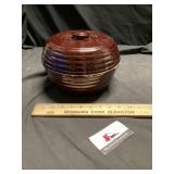 USA stoneware crock covered dish