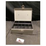 Metal coin box 11 x 7 1/2 four tall
