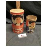 Old-fashioned Quaker oats containers