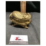 Antique art Nouveau cast metal jewelry box