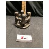 Circle of friends, terra-cotta Clay candle holder