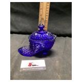 Cobalt blue shoe covered dish